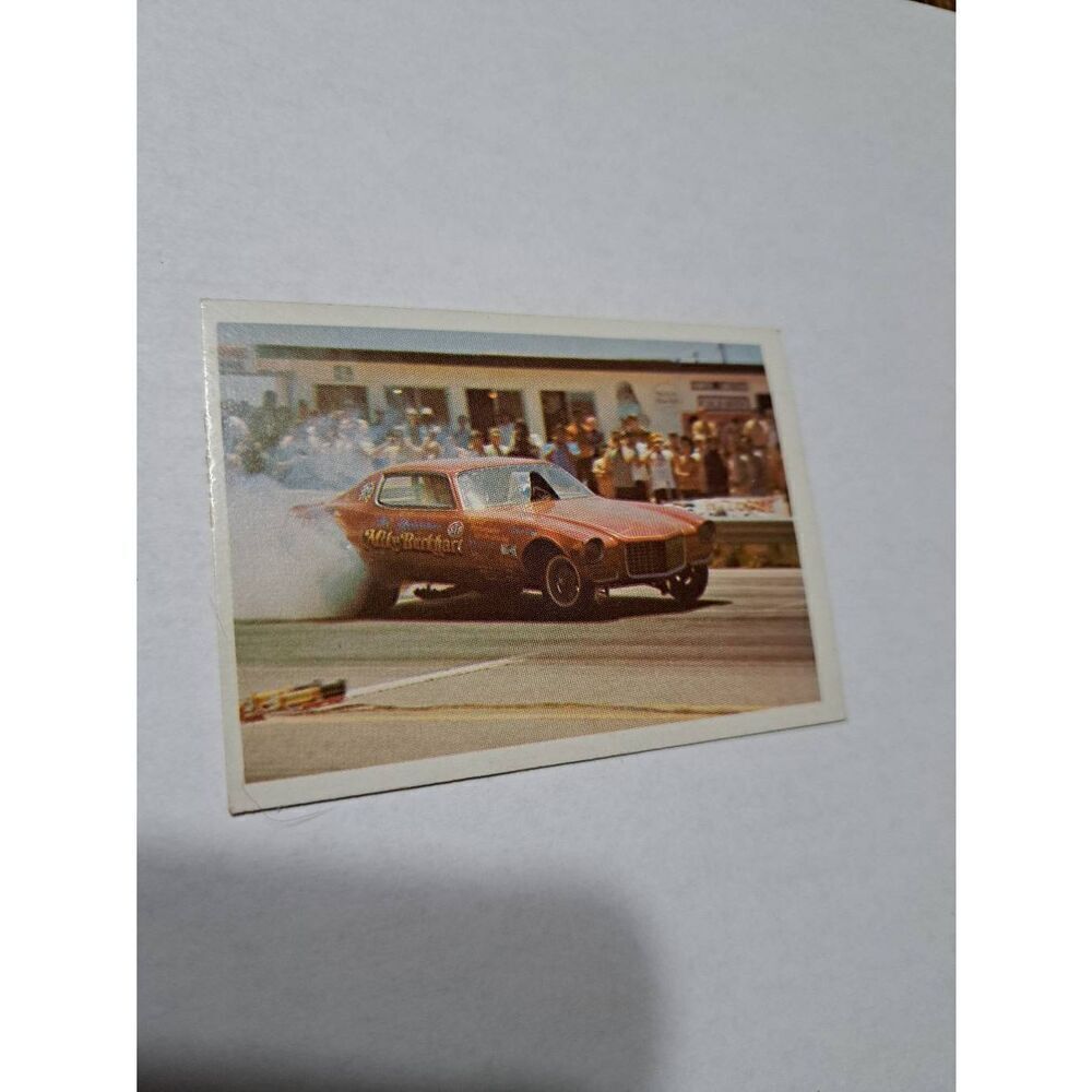 Vintage 1971 Mike Burkhart Mart Higginbothom Camaro Funny Car Fleer Trading Card